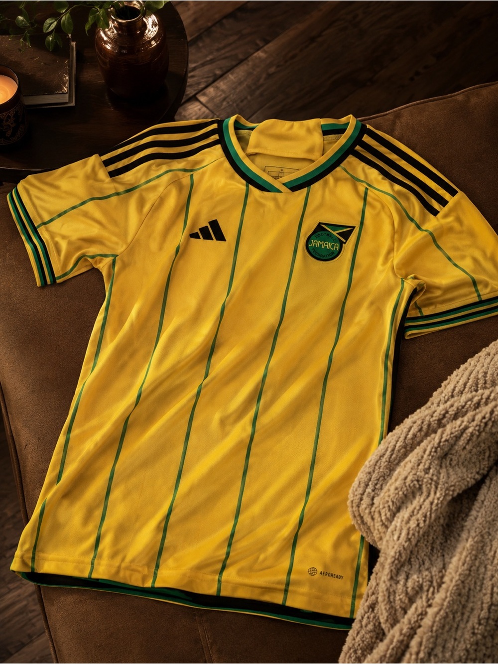 adidas Yellow & Green Jamaica Football Jersey